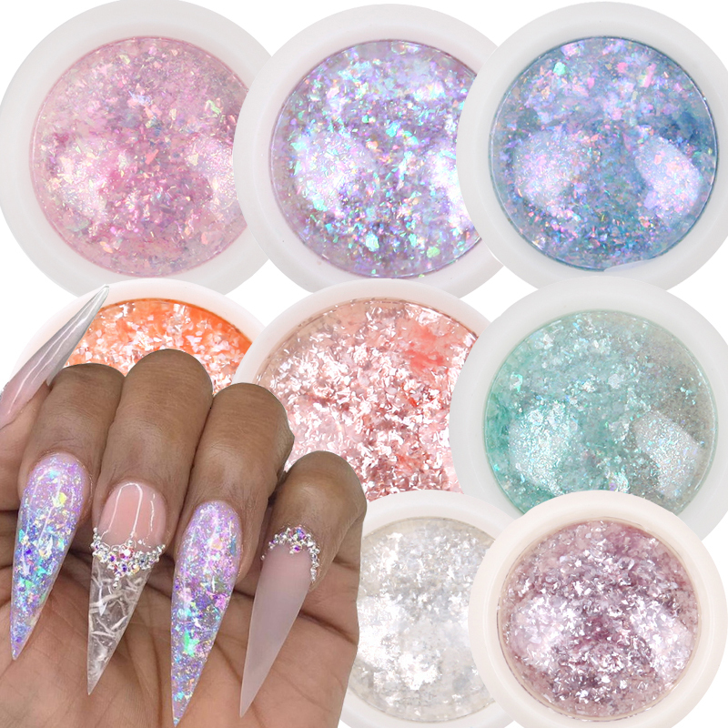 Nail Glitter Nail Powder Sequins Holographic Glitter Color Nail Acrylic Powder Chrome Powder Mermaid Aurora Sequins Mirror Nail Decorations 230705