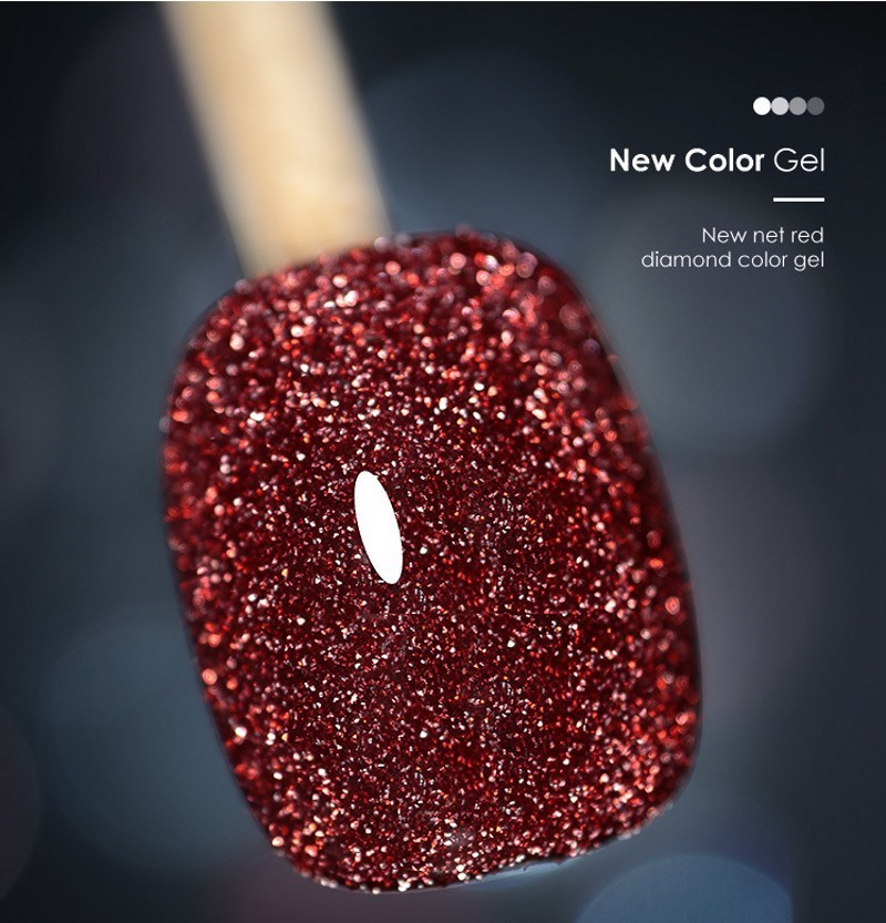 Nail Gel 12 Colors Reflective Sparkling Nail Gel Polish 15ml Holographic Glitter Effect Semi Permanent Soak Off Auroras UV Gel Nail Art 230706