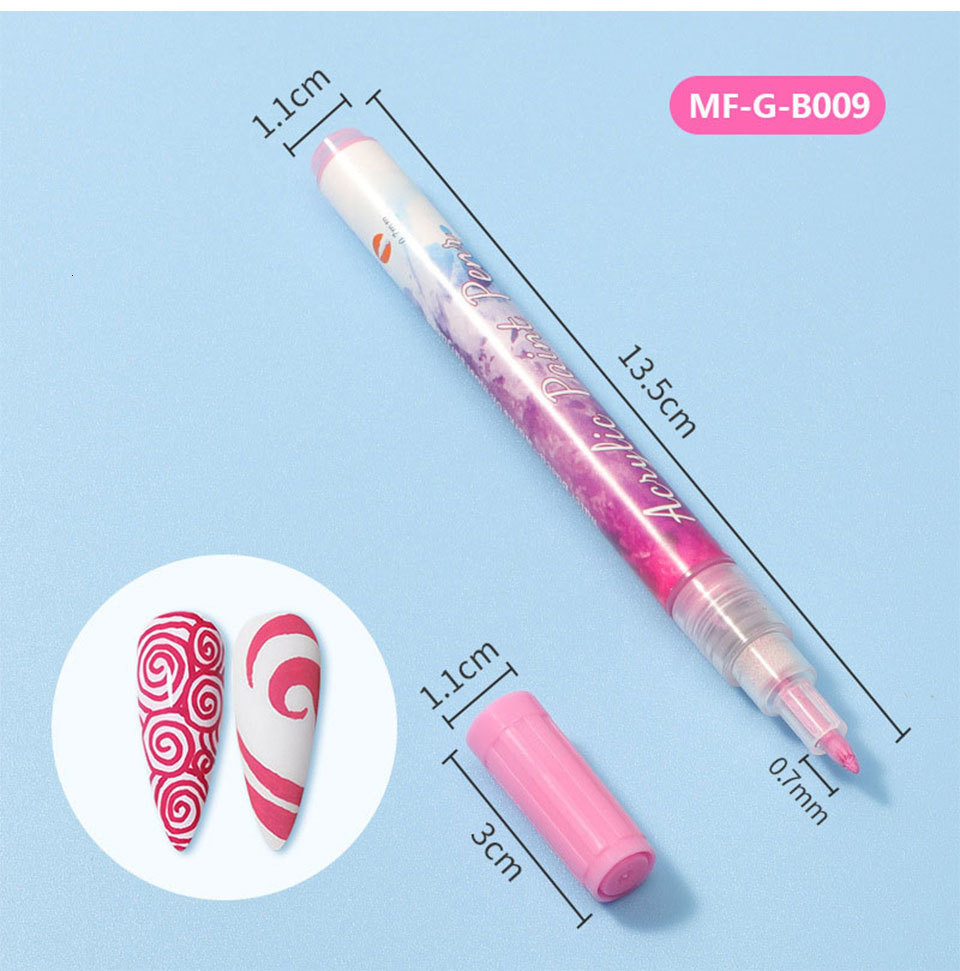Nail Gel 12Colors Graffiti Acrylic Nail Paint Pen Set Nail Art Waterproof Drawing Liner Polish Pen 1KIT Abstract Lines Manicure Polish 230706