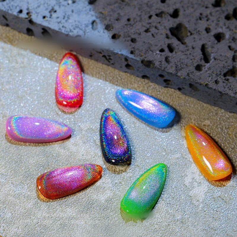 Nail Gel Cat Eye Magnetic Nail Gel Polish Rainbow Holographic Laser Sparkling DIY UV Nail Gel Soak Off Manicure Varnish Nail Tool 8ML 230706