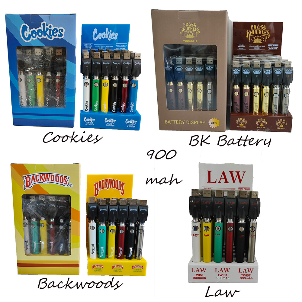 Backwoods LAW Cookies BK Vape Pen 900mAH Battery VV Variable Voltage 30Pcs Display Box 510 Thread Usb Charger E Cigarette Vaporizer Kit
Backwoods LAW Cookies BK Vape Pen 900mAH Battery VV Variable Voltage 30Pcs Display Box 510 Thread Usb Charger E Cigarette Vaporizer Kit