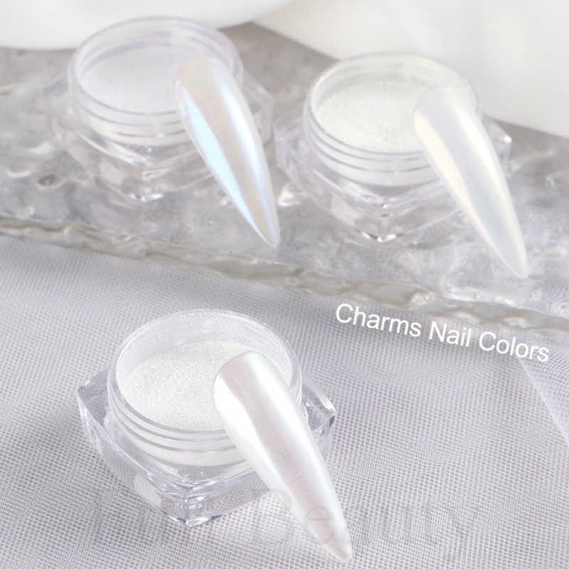Nail Glitter Mirror Nail Powder Pigment Pearl White Rubbing on Nail Art Glitter Dust Chrome Aurora Blue Manicure Holographic Decorations TRZY 230705