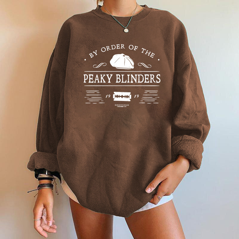 Womens Hoodies Sweatshirts Seeyoushy By Order of The y Blinders Letter Print Sweatshirt Women 0Neck Sweatshirt Femme Casual Dropshoulder Streetwear 23