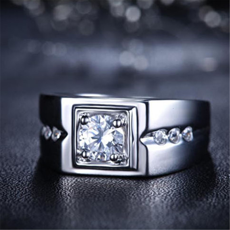 Band Rings Mens Classic Simple Cubic Zircon 8MM Wide Ring Fashion Jewelry Gifts R0252 Size US 789101112 230706
