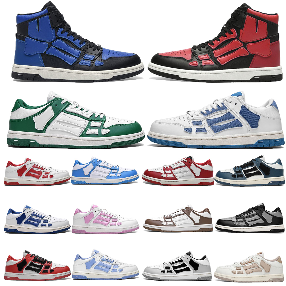 Skel-Top Designer Casual Shoes Low Top Genuine Leather Sneaker Designer Mens Spring shoe Leather Bones Skeleton applique upper Running Shoes men Womens Sneakers, Color-13
Skel-Top Designer Casual Shoes Low Top Genuine Leather Sneaker Designer Mens Spring shoe Leather Bones Skeleton applique upper Running Shoes men Womens Sneakers, Color-13