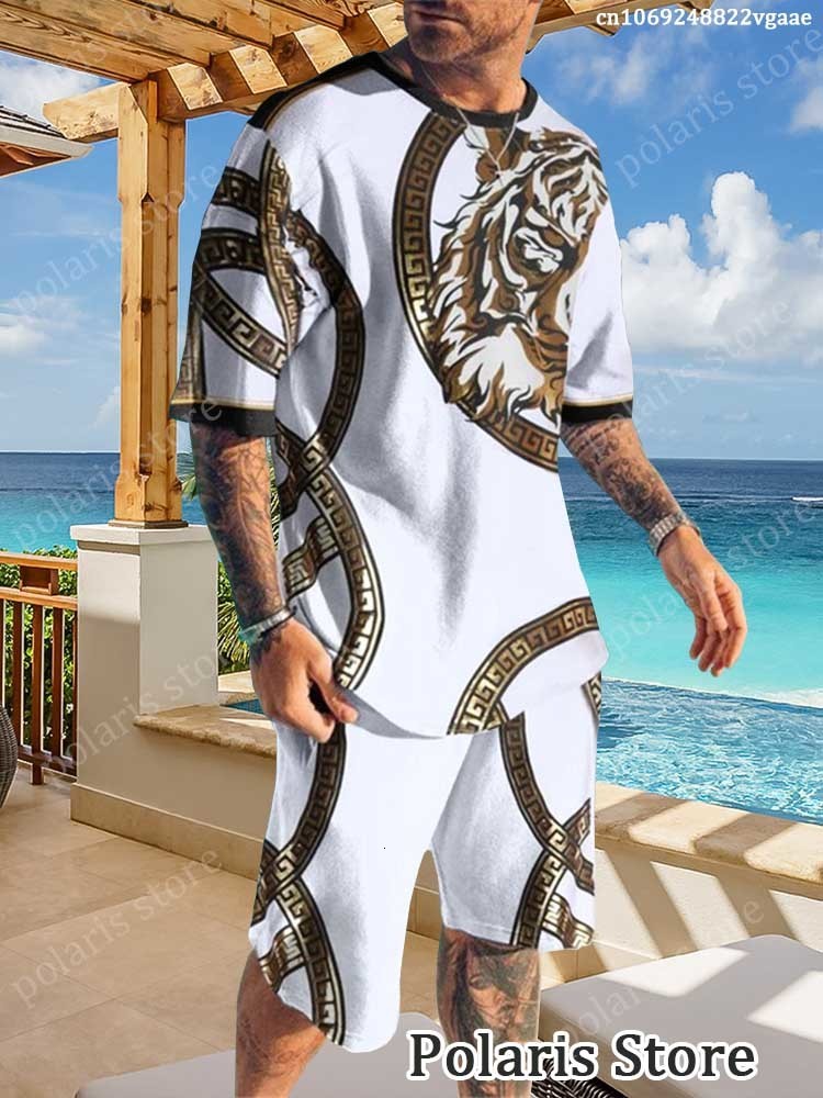 Men's Tracksuits Arrival Summer Tracksuit For Men Short Sleeve T Shirt Shorts 2 Piece Set Oversized Casual Trendy Sportwear Outfits Clothes 23070