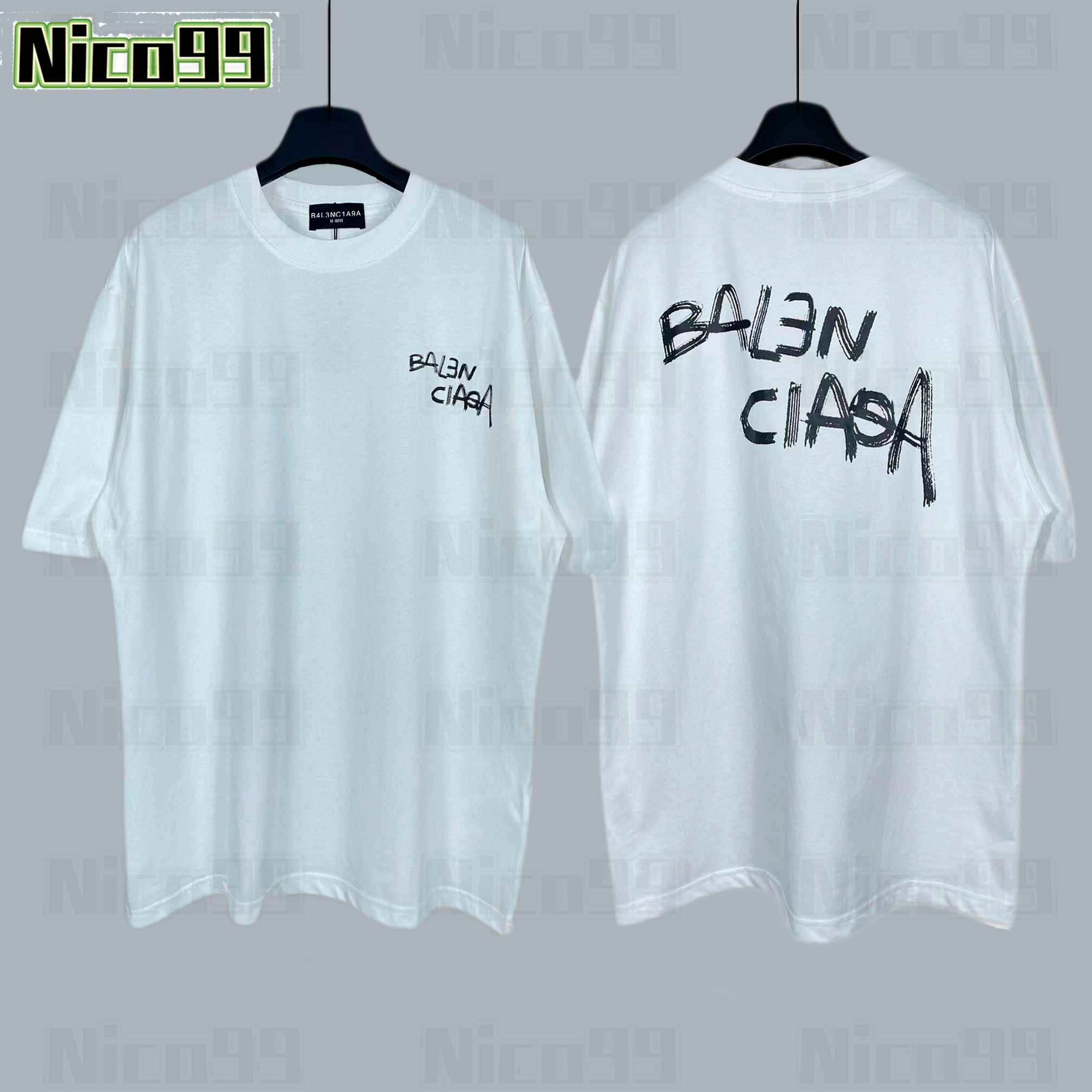Mens front and back graffiti letter print pattern cotton round neck loose and versatile women large size short sleeve, #02
Mens front and back graffiti letter print pattern cotton round neck loose and versatile women large size short sleeve, #02