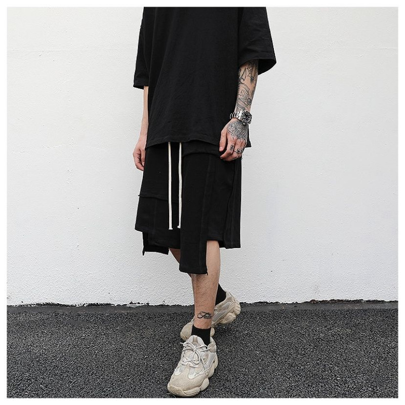 Men's Shorts Juspinice Men's Breeches Irregular Patchwork High Street Sports Half Shorts Korean Fashion Loose Wide Leg Short Pant Y2k Clothe