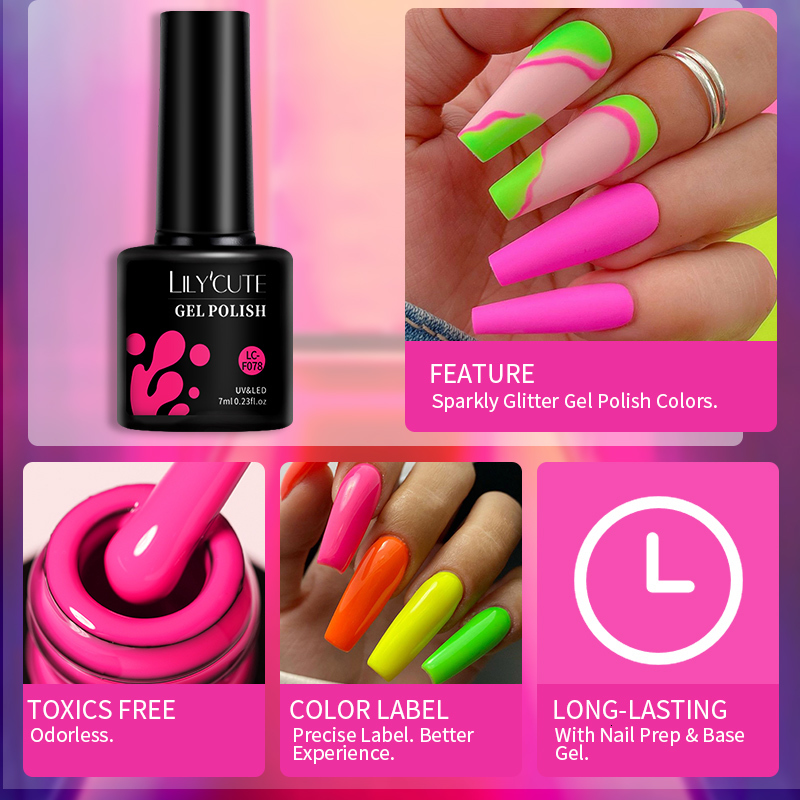 Nail Polish LILYCUTE 7ML Nail Gel Polish Dark Purple Gel Polish Vernis Semi Permanent Nail Art Manicure Soak Off LED UV Gel Nail Varnishes 230706
