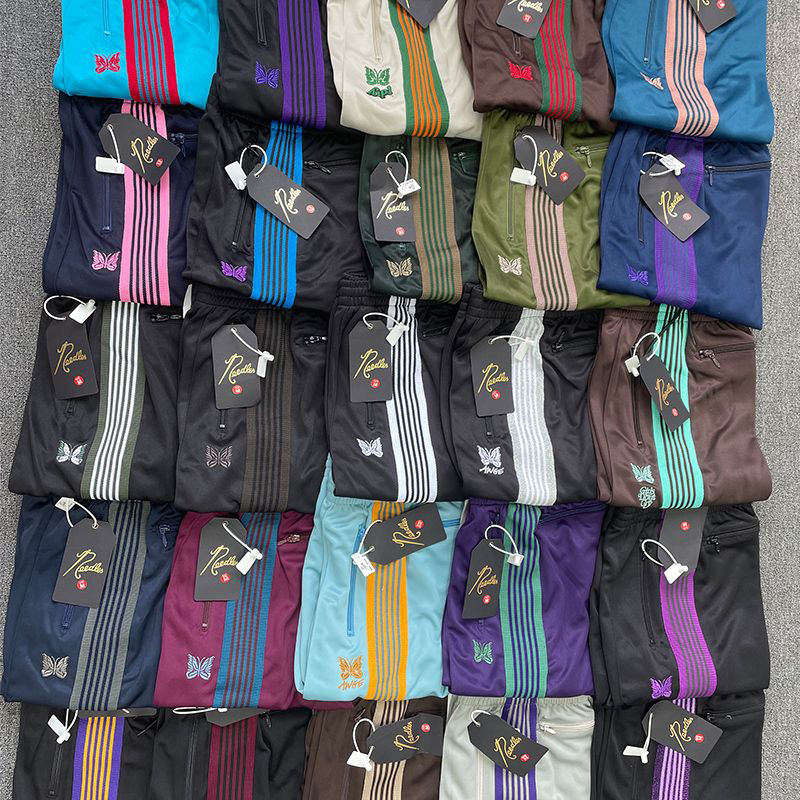 Mens Pants Men Women 1 High Quality Multi Embroidered Butterfly Stripe Needles AWGE Trousers Multicolor Sport 230706