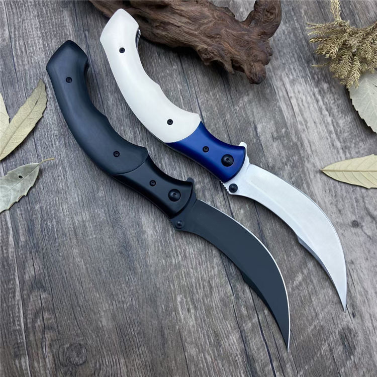 Promotion CK7471 Flipper Folding Knife 8Cr13Mov Black/Satin Blade Resin/Micarta/G10 Handle Outdoor Survival Tactical Pocket Knives with Retail Box