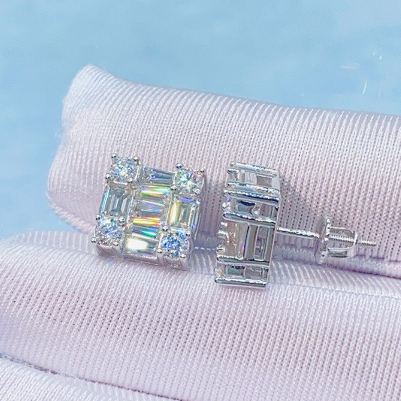 Diamond Passed Test Men Women Earrings Studs Allergic Free 925 Sterling Silver Moissanite Earrings Nice Gift