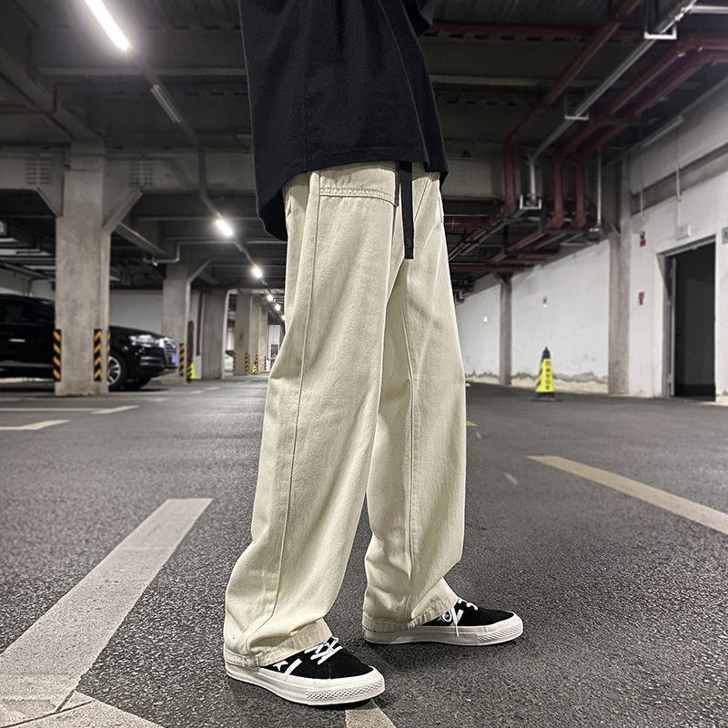 Mens Pants Straight Leg Cargo Wide Vintage Loose Casual Men Fashion 230706