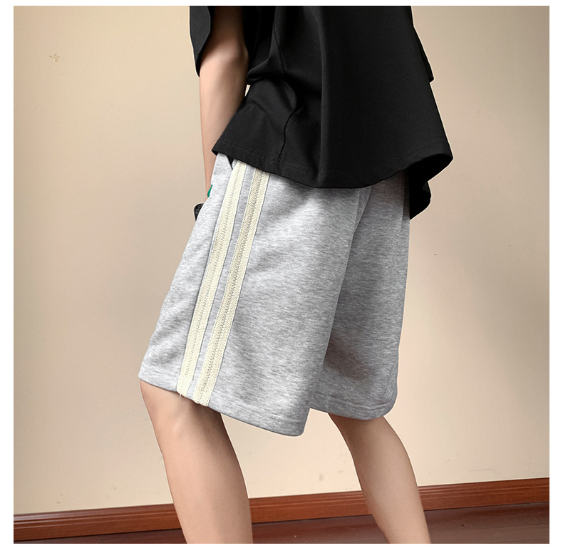 Men's Shorts American High Street Y2k Versatile Shorts Mens Summer Striped Print Loose Straight Joggers Short Pants Streetwear Sweatpants 230706