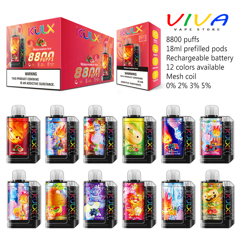 KULX Bar 8800 Puffs Mesh Coil Disposable Vape Rechargeable 650mAh Battery E Cigarette 18ml Prefilled Pods Carts 12 Flavors 0% 2% 3% 5%
KULX Bar 8800 Puffs Mesh Coil Disposable Vape Rechargeable 650mAh Battery E Cigarette 18ml Prefilled Pods Carts 12 Flavors 0% 2% 3% 5%