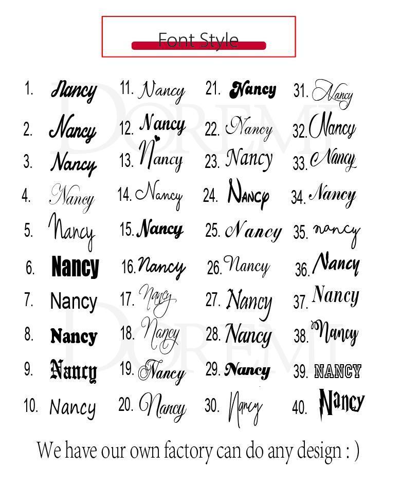 Pendant Necklaces DOREMI Name Necklace With 5MM Figaro Nameplate Personalized Number Any NameWord Christmas Gift for Family 230707
