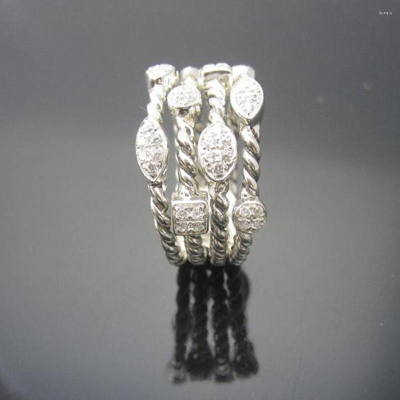 Cluster Rings Solid Sterling Silver Jewelry Pave Diamonds Four Row Confetti Ring Design Brand Wormen RingThanksgiving Gifts
Cluster Rings Solid Sterling Silver Jewelry Pave Diamonds Four Row Confetti Ring Design Brand Wormen RingThanksgiving Gifts