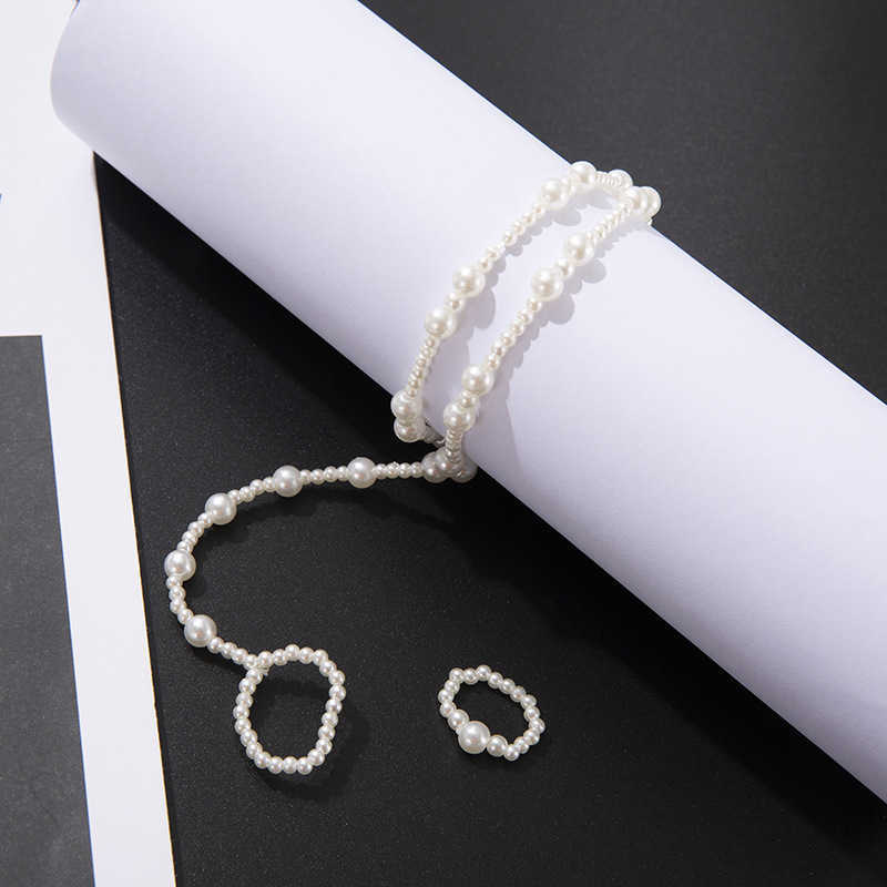 Anklets Multi-layer Bracelet Long Pearl Chain Pendant Anklet Sandals Barefoot Beach Foot Bridal Jewelry Wholesale R230707