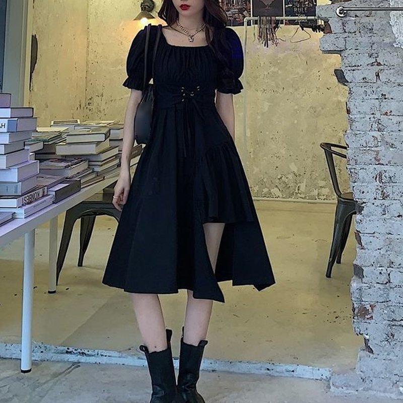 Urban Sexy Dresses Arrivals Short Sleeve Fashion Dress Women Y2k Fairy Party Dresses Summer Midi Dress White Black Clothing Vestidos 19482 230706