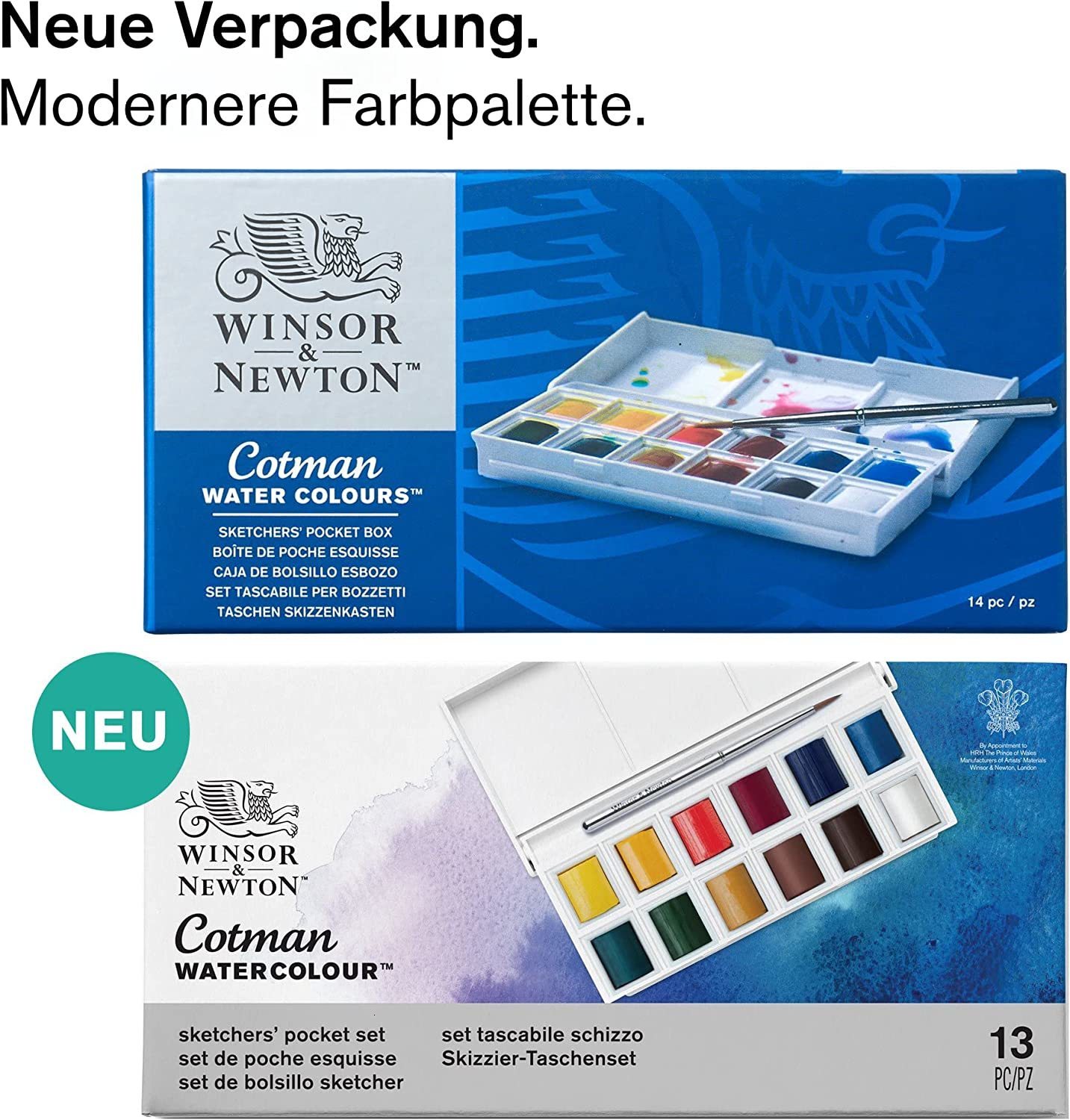 Painting Pens Winsor ton 12 Color Cotman Solid Watercolor Paint Sketchers' Pocket Box Half Pans Palette Brush Acuarela School 230706 - view 5