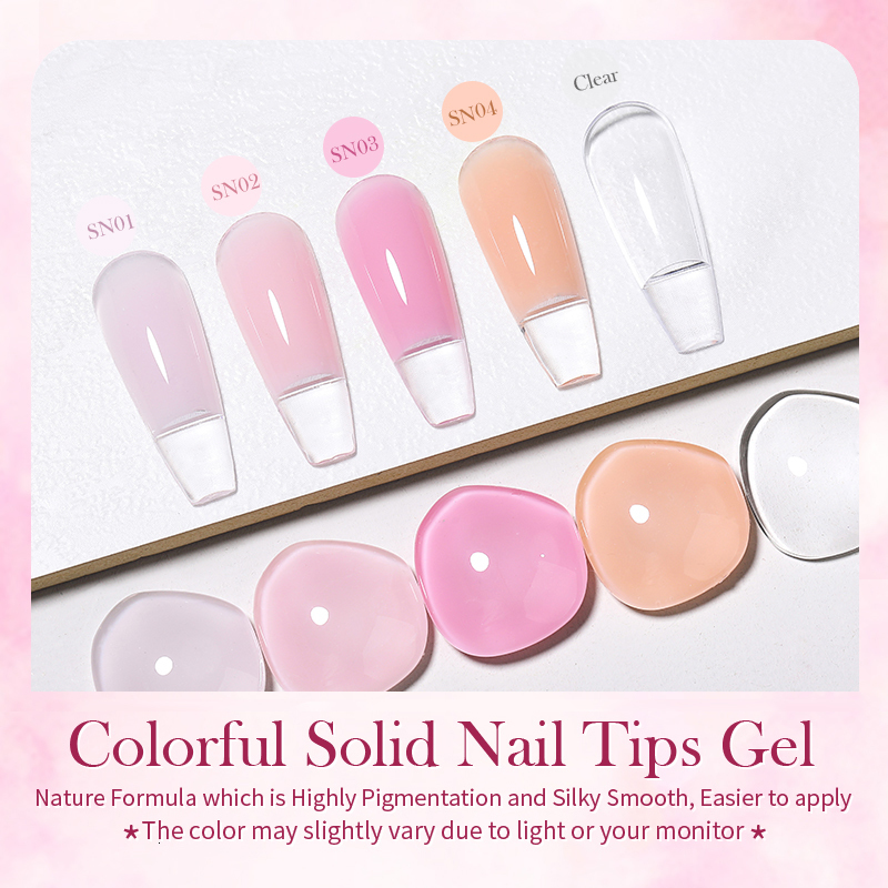 Nail Polish Solid Nail Tips Gel 5g Transparent UV LED Function Gel UV Lamp Nail Extension Gel Soak Off Nail Art Gel Varnish 230706