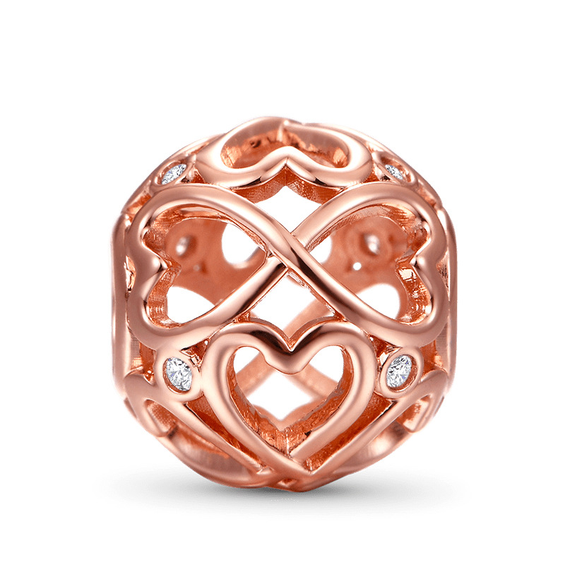 925 Sterling Silver New Rose Gold Couple Diy Bracelet Pendant Charm Fashion Women Charm Beads Suitable for Bracelets and Bracelets, Exclusive for Wome
