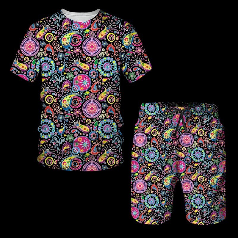 Mens Tracksuits African Print Womens Tshirts Sets Suit Casual Clothing Hip Hop Matching 2 Pcs Streetwear Tracksuit Pant Tops 230707