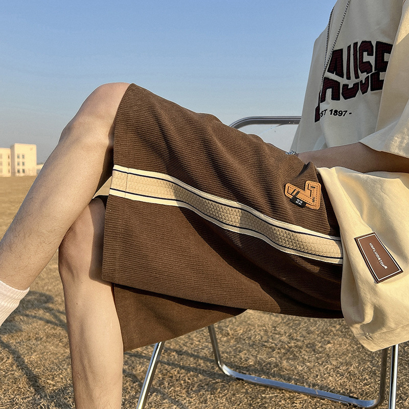 Men's Shorts Summer Y2k Shorts for Men American Retro Loose Straight Short Pants Fashion Strip Contrasting Color Oversized Gym Shorts 230706