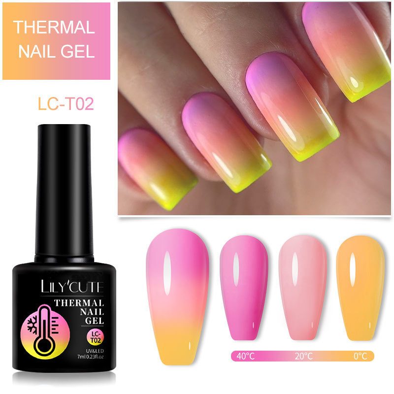 Nail Polish LILYCUTE Color Changing Thermal Gel Nail Polish Winter Purple Red Colors Semipermanent Nail Art Varnish 230706