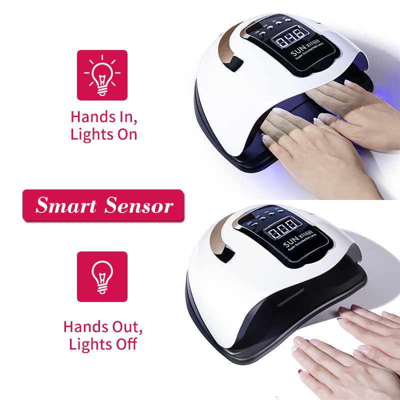 Nail Dryers SUN X11 MAX UV LED Nail Lamp for Manicure 280W Gel Polish Drying Machine with Large LCD Touch 66LEDS Smart Nail Dryer 230706
