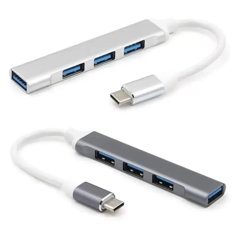 4 Ports USB Hub 3.0 Extender Type C to USB Splitter for Laptop Accessories OTG Multi Docking Station