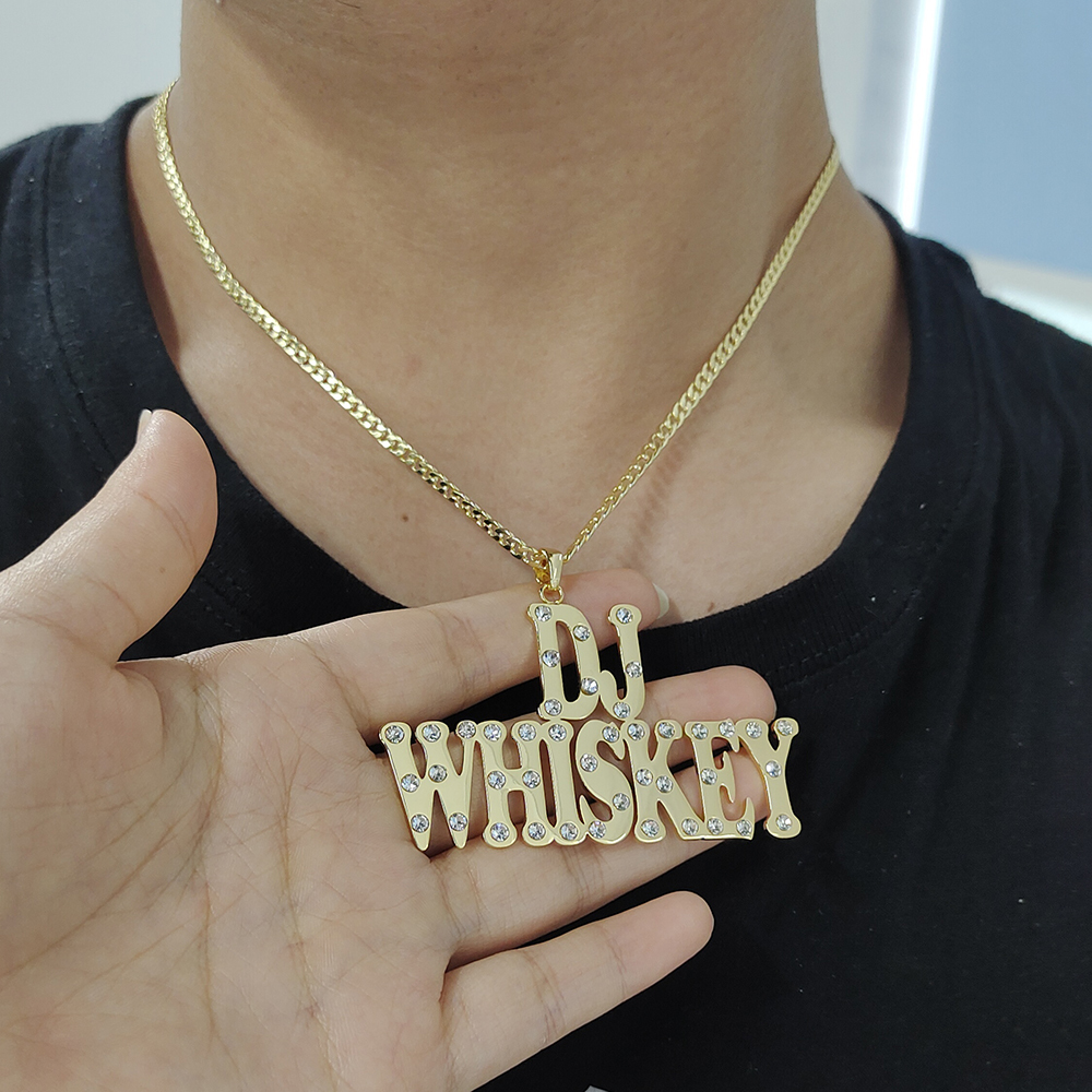 Pendant Necklaces Crystal Big Letters Necklace for Women Men Custom Jewelry Name Numbers Personalized with Zirconia 230707