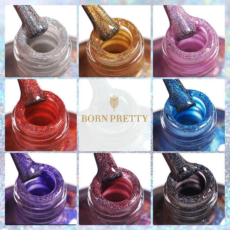 Nail Gel Nail Polish Rainbow Polish 7ml Laser Varnish Shining Glitter Nails 3in1 Water Based Nagel Kunst Lak 230706