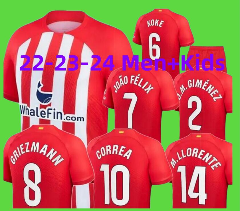 23/24 GRIEZMANN SAUL Soccer Jerseys 2023 KOKE JOAO MORATA CARRASCO FELIX Atletico MadridS Maillot de foot Shirt CORREA Cunha Felipe M.LLORENTE LEMAR Football uniform, 45
23/24 GRIEZMANN SAUL Soccer Jerseys 2023 KOKE JOAO MORATA CARRASCO FELIX Atletico MadridS Maillot de foot Shirt CORREA Cunha Felipe M.LLORENTE LEMAR Football uniform, 45
