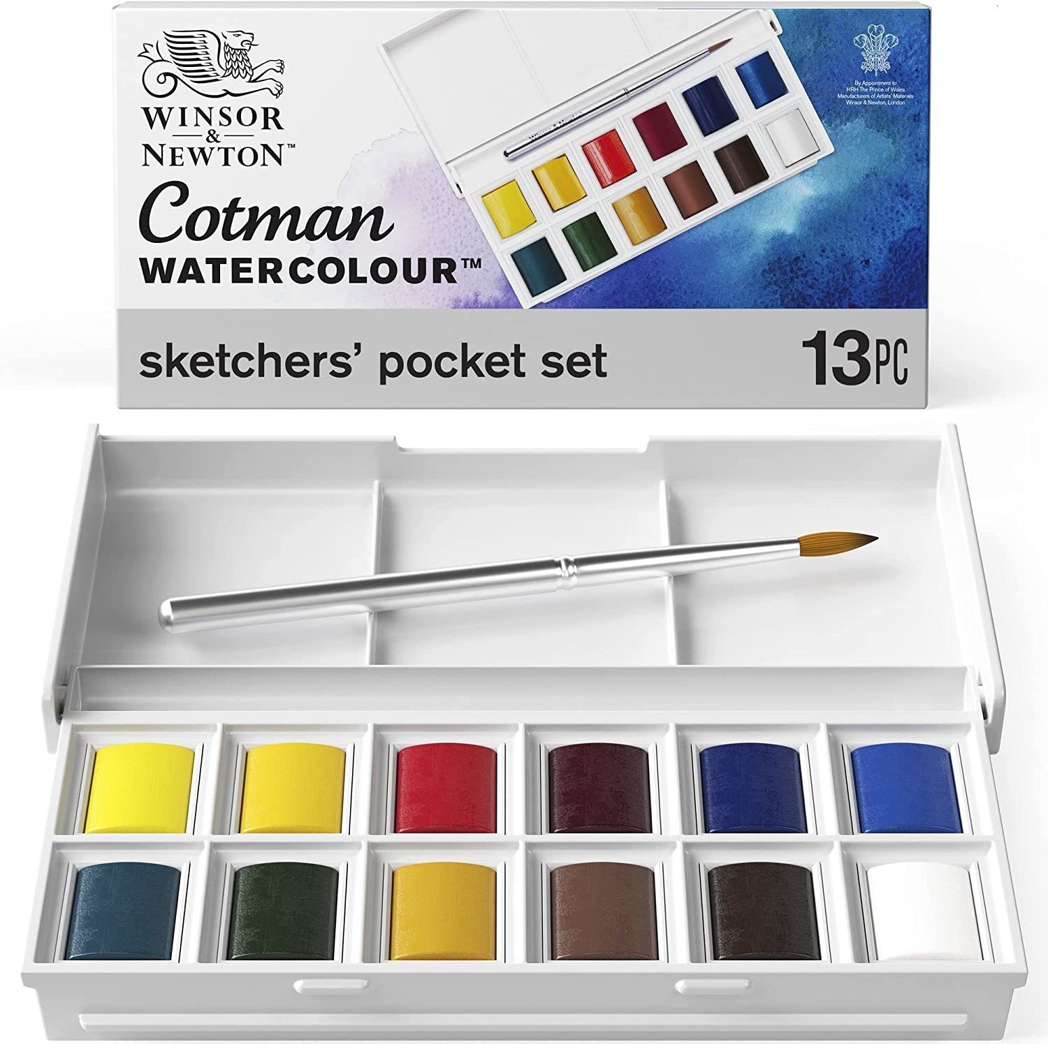 Painting Pens Winsor ton 12 Color Cotman Solid Watercolor Paint Sketchers' Pocket Box Half Pans Palette Brush Acuarela School 230706 - view 4