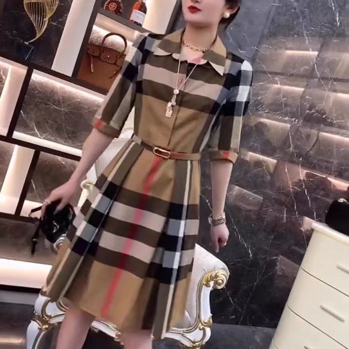 women's fashion british style shirt dressLuxury brand designer dress Fashion letter print Dress Slim quick dry mini skirt American Womens clothing Women Casual