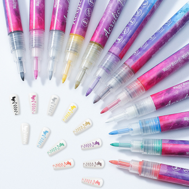 Nail Gel 101216Pcs Nail Art Drawing Graffiti Gel Pen Plastic Waterproof Painting Line Brush Marker Pen Nail Manicure Decoration Tools 230706