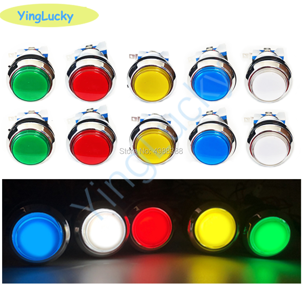 Game Controllers Joysticks DIY Joysticks Arcade Kit 2 Players USB Encoder with SANWA Joystick LED Silver-plated Button for PC to Raspberry Pi MAME 230
