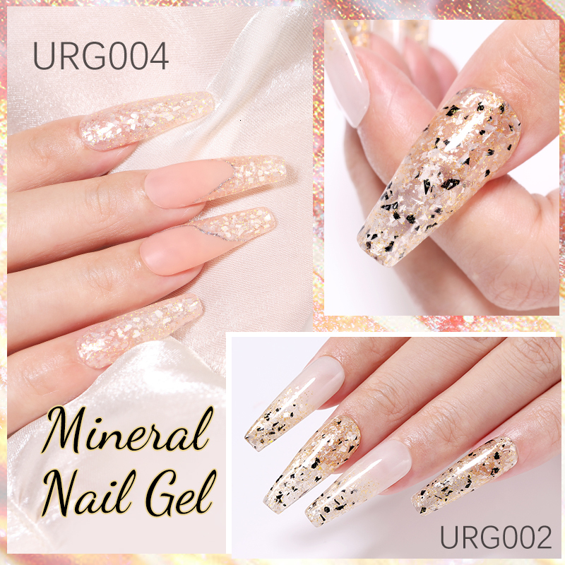Nail Polish UR SUGAR 7ml Gold Glitter Mineral Gel Nail Polish Soak Off UV LED Gel Nail Platinum Shining Sequin Semi Permanent Manicure 230706