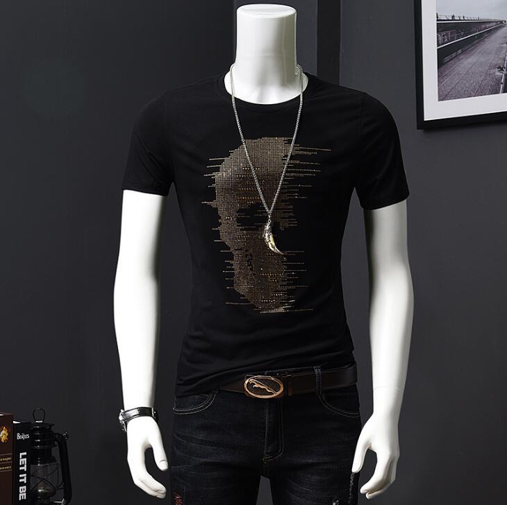 Men's T-Shirts European station tide brand short-sleeved T-shirt men's hot diamond Medusa slim round neck black letter large size men's shirt, W14
Men's T-Shirts European station tide brand short-sleeved T-shirt men's hot diamond Medusa slim round neck black letter large size men's shirt, W14