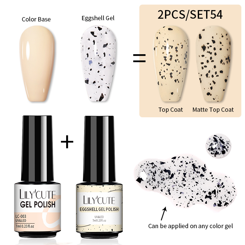 Nail Polish LILYCUTE 7ml Solid Eggshell Gel Polish Semi Permanent Gel Nail Polish Lamp Varnish Soak Off UV Gel Nail Art Manicure Top Coat 230706