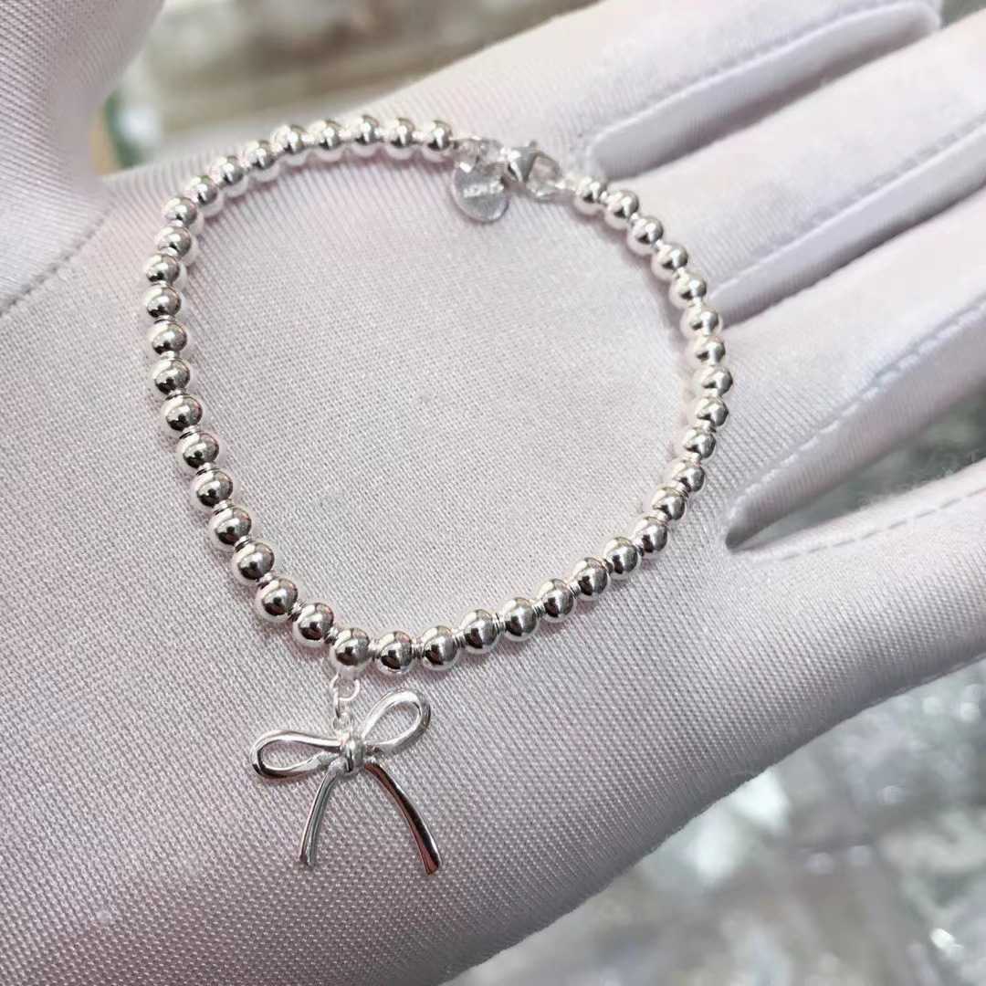Counter quality Popular Fashion 925 Silver Bracelet tiffay Hu Tiejie Jewelry Student Ball Net Red With logo