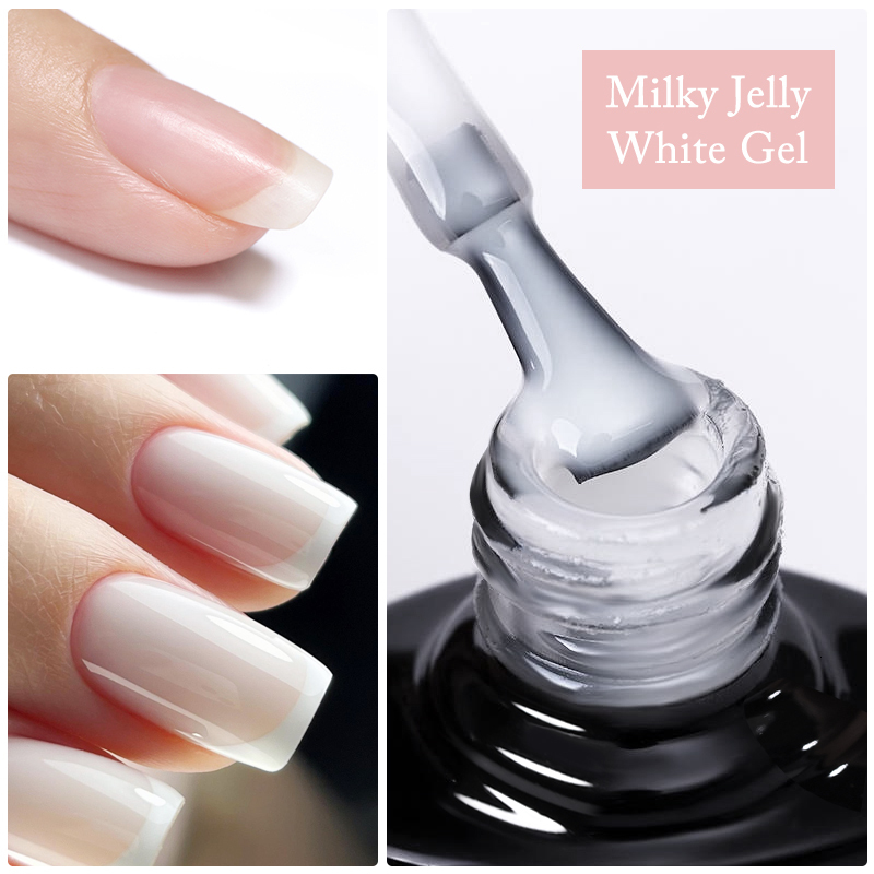 Nail Polish UR SUGAR 7ml Glass Bottle Milky Jelly White Gel Nail Polish White Color UV Led Gel Varnish For Manicure Nail Art Base Top 230706