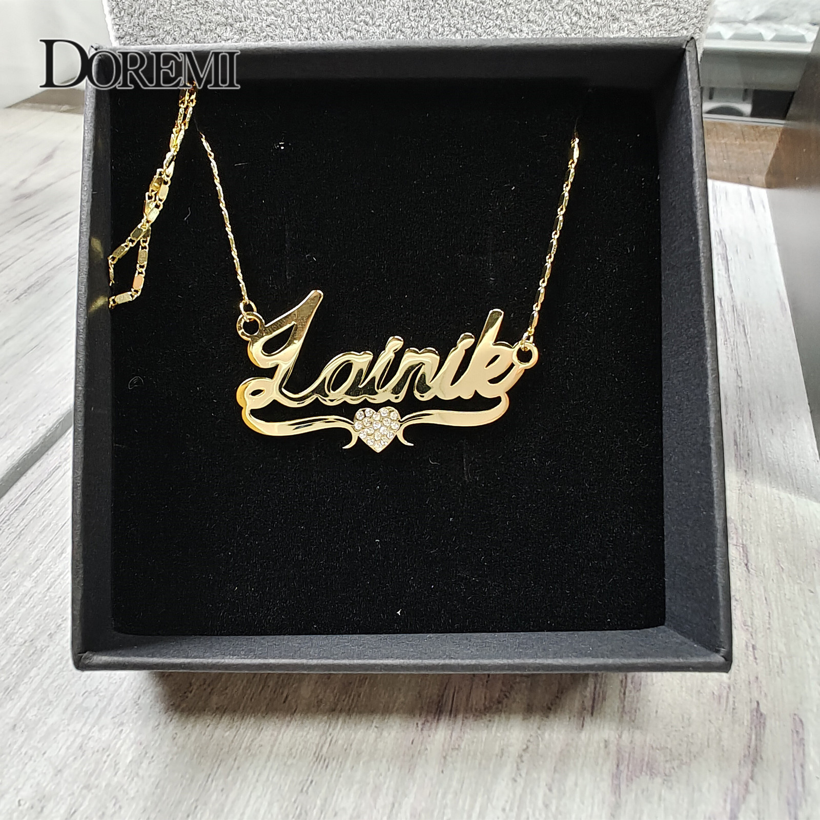 Pendant Necklaces DOREMI Custom Name Stainlesss Letters Necklace for Women Chain Jewelry Children Personalized Gold 230707