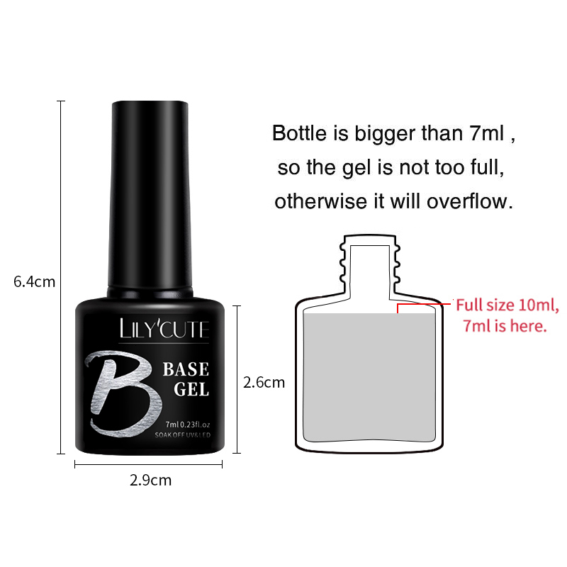 Nail Polish LILYCUTE 7ML Base Nowipe Top Coat UV Gel Colorful Gel Nail Polish Semi Permanent Soak Off UV LED Nail Art Manicure Nail Varnish 230706