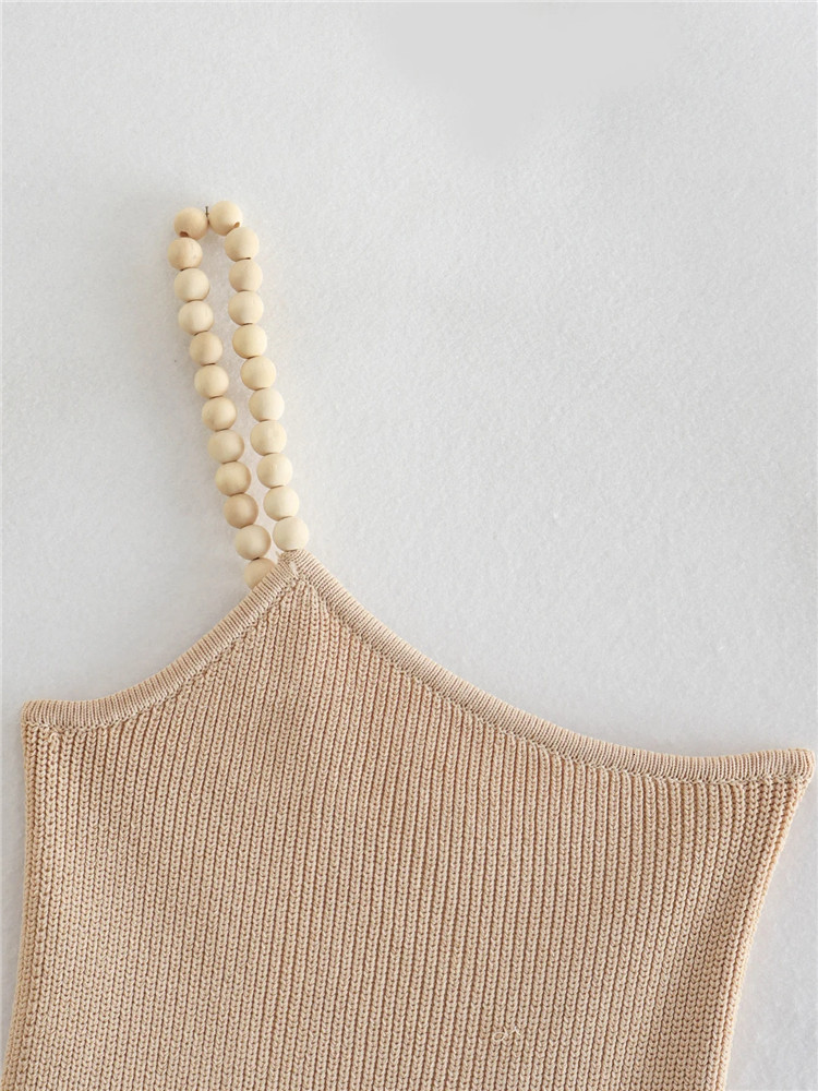 Women's Tanks Camis TRAF Beige Knit Crop Top Female One Shoulder Asymmetric Top Women Summer Sexy Backless Tank Tops Woman Y2K Streetwear 230706