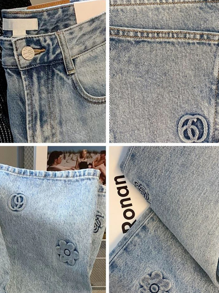 Men s Pants Feynzz Women Pant Woman Jeans High Waist Denim Wide Leg Clothing Blue Vintage Quality Fashion Straight 230707