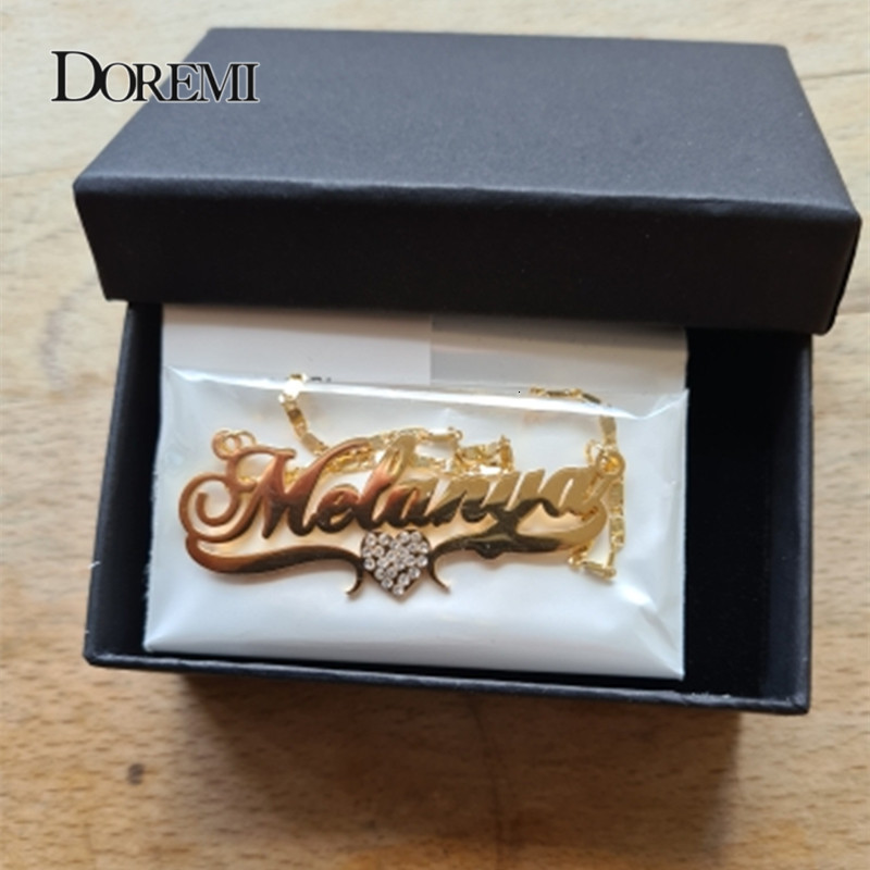 Pendant Necklaces DOREMI Custom Name Stainlesss Letters Necklace for Women Chain Jewelry Children Personalized Gold 230707