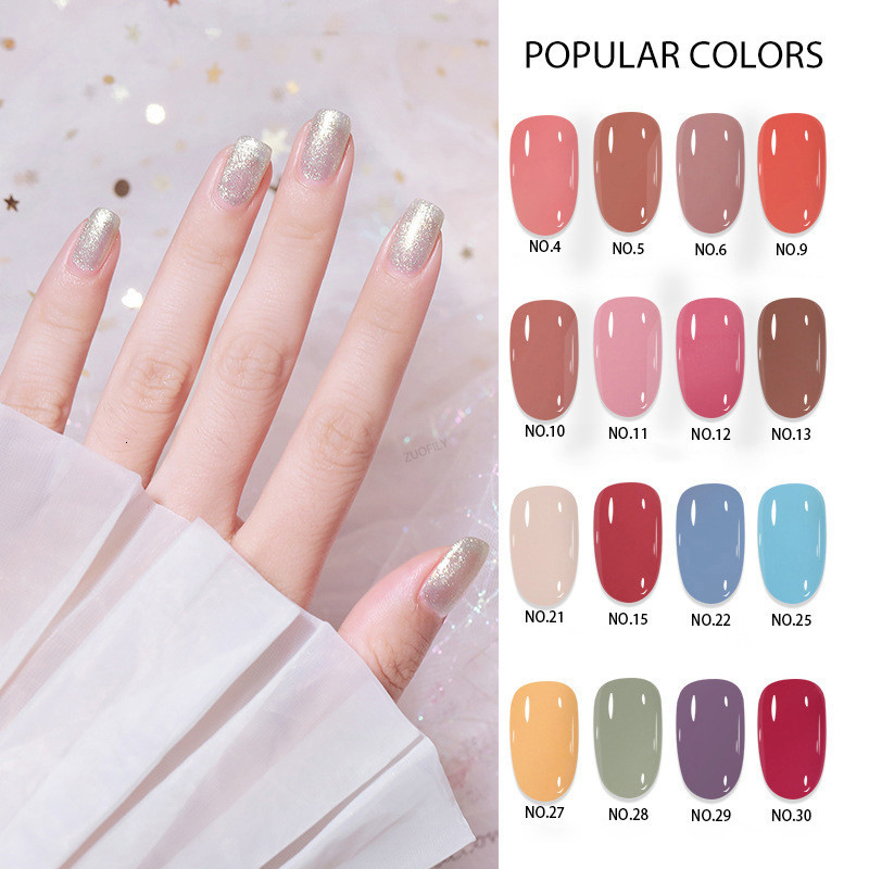 Nail Gel 40 Colors Nail Polish Quick Dry Nobake Lasting Oilbased Nude Color Ice Through Semipermanent Varnish Manicure Nail Art 10ml 230706