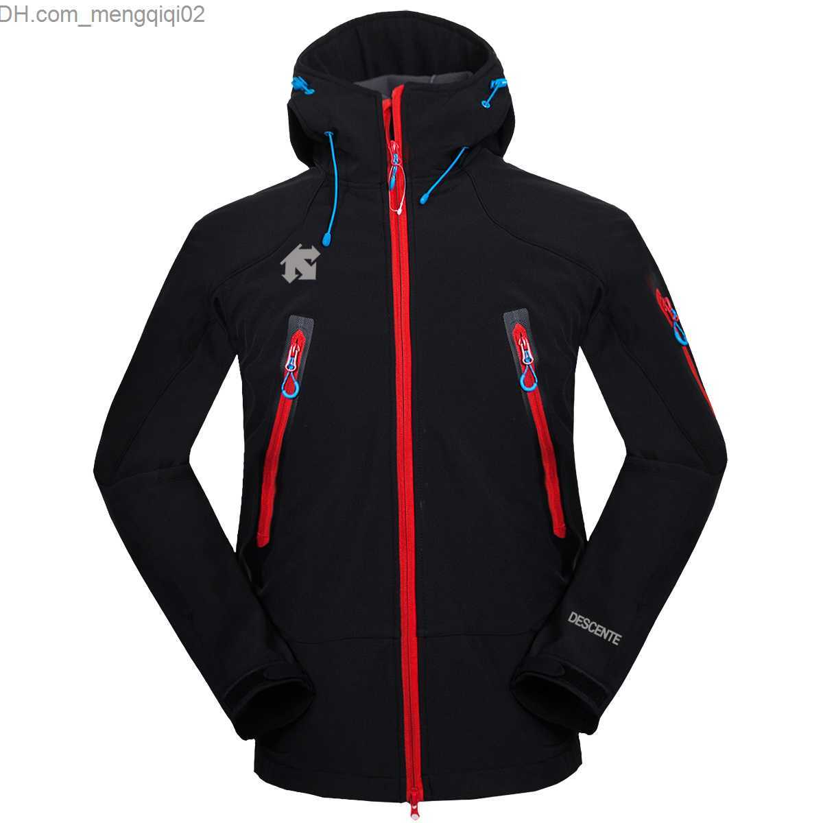 Men's Jackets The men DESCENTE Softshell jacket face coat Men Outdoors Sports Coats men Ski Hiking Windproof Winter Outwear Soft Shell jacket Z23